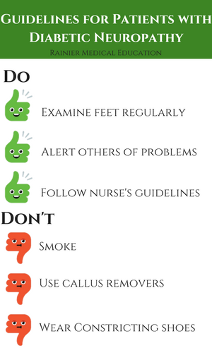 do and don't guidelines for patients with diabetic neuropathy
